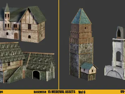 Kitbash Medieval Assets Textures Vol 6 Low-poly 3D model