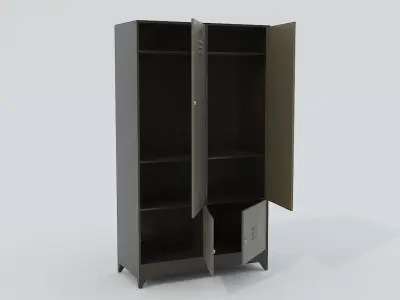 Locker with two doors Low-poly 3D model