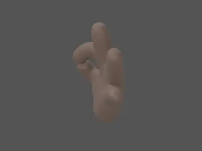 OK Hand v1 005 Low-poly 3D model