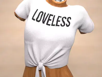 Knot Front Tee for Genesis 9 3D model