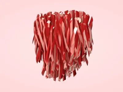 Heart Strips Low-poly 3D model