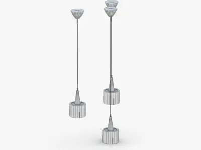 1491 - Chandelier Lamp Low-poly 3D model