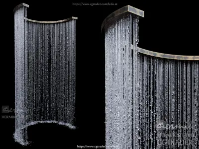 Waterfall Wall Rain Curtain Fountains 3D model