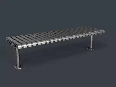 Metal Modern Bench 28 PBR Game Ready Low-poly 3D model
