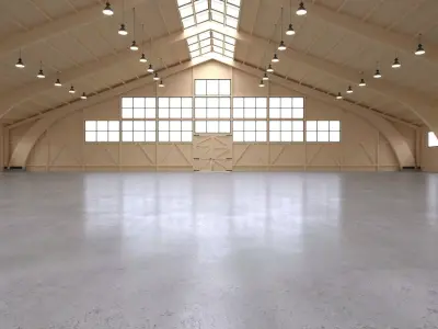 Timber Industrial Building Interior 3D model