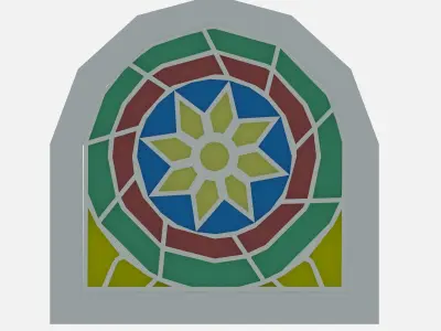 Traditional Yemeni Rose Window- Qamaria 3D model