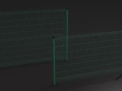 Fence two wire fences 3D model