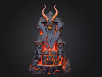 Infernal Lava Throne Low-poly 3D model