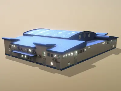 WBKK Police station Kota Kinabalu  Low-poly 3D model