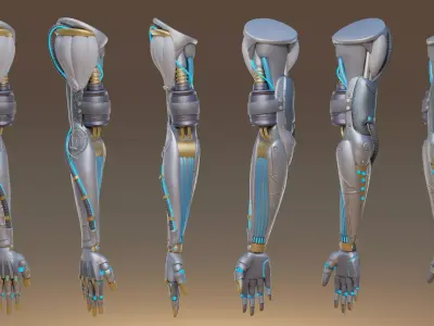 Robot Arm 3D Low-poly 3D model