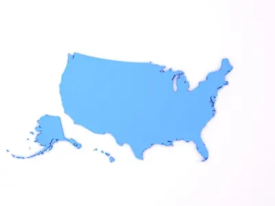 Map of the United States of America USA Low-poly 3D model