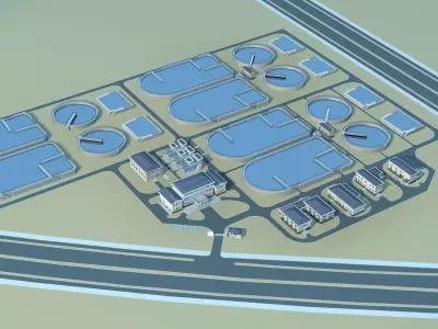 Water and Sewage Treatment Plants 3D model
