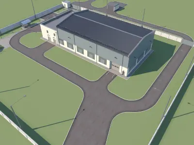 Water supply building 3D model