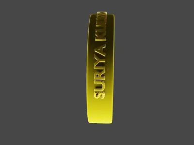Gold bracelets engraved with names 3D print model
