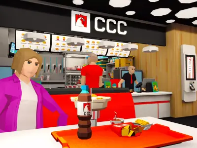 Fried Chicken Restaurant 3D model