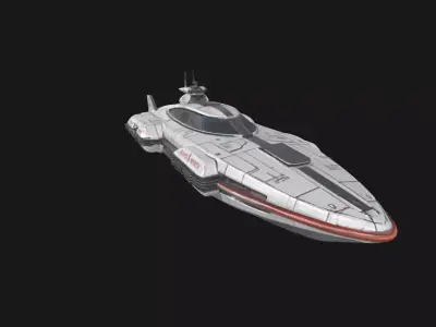 Nebula Voyager Futuristic SciFi Speedboat 3D Model Low-poly 3D model