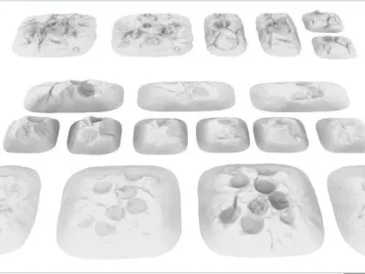 Various Cratered Pebbled Terrain 3D print model