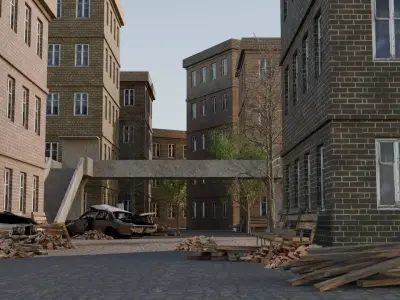 abandoned city scene design 3D model
