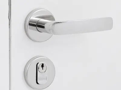 Single door white Low-poly 3D model