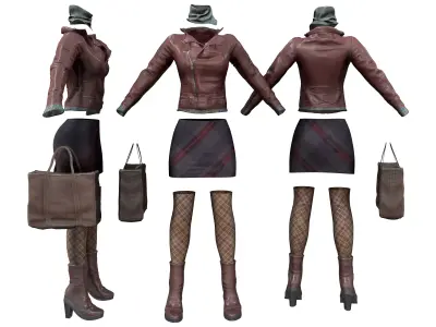 Urban Voyager Fashion Outfit Low-poly 3D model