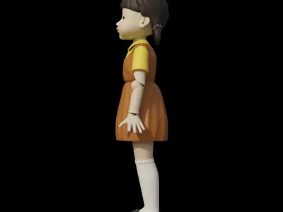 Squid Game Green Light Red Light Killer Doll 3D model