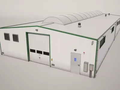 Warehouse Building Low-poly 3D model