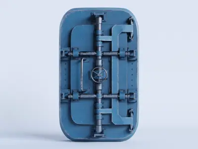 Military Metal Bunker Door  Low-poly 3D model