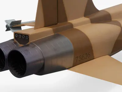  Sand Camo Jet Fighter with Wing Missiles 