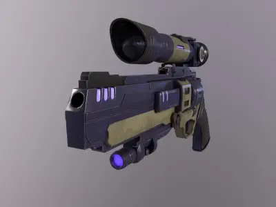 Sci Fi Revolver Low-poly 3D model