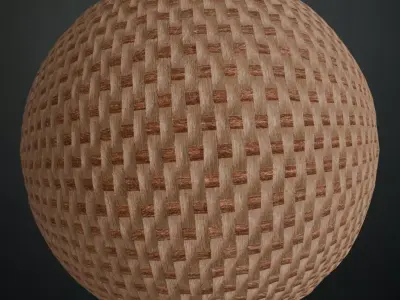 Natural Wicker Weave Rattan Pattern PBR Seamless Texture
