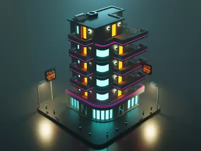 Cyberpunk Apartment Low-poly 3D model