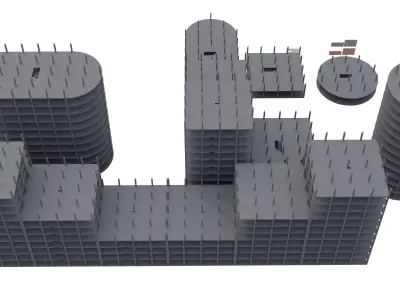 Modular Building Low-poly 3D model