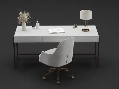 Office Furniture Gold Table 3D model