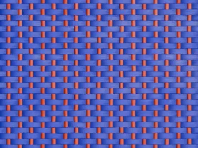 Stylized Blue and Orange Woven Plastic PBR Seamless Texture