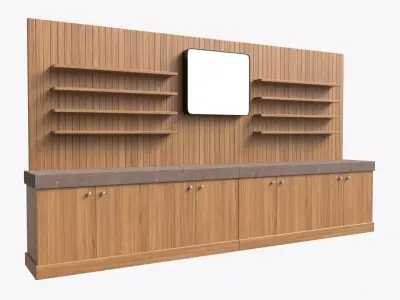 Booth Stand Kiosk without Roof 3D model