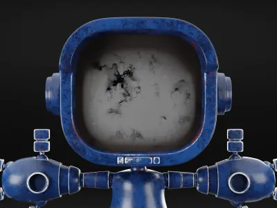Retro Robot Character 3D model
