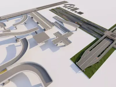 Road Pack - Extended-City Roads 3D model shop