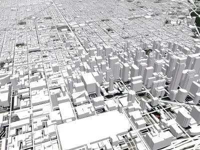Cityscape Philadelphia Pennsylvania USA 3D model