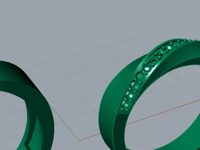 wedding couple ring cr0044 3D print model