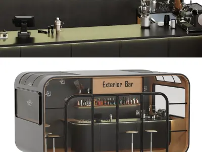 Bar 32 Exterior Bar Low-poly 3D model