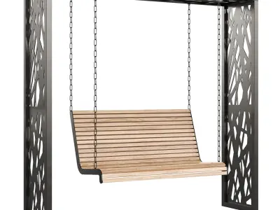 Swing set with canopy 3D model