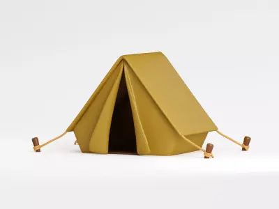 Cartoon Camping Tent Low-poly 3D model