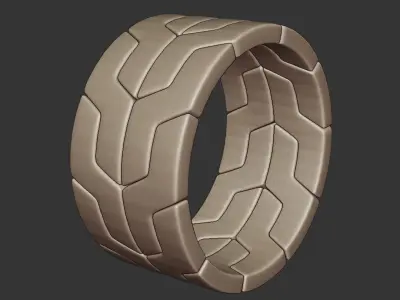 Chevron Armor Ring - Futuristic Modular Sci-Fi Band 74 3D print model