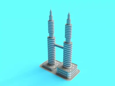 Cartoon Building 005 Low-poly 3D model