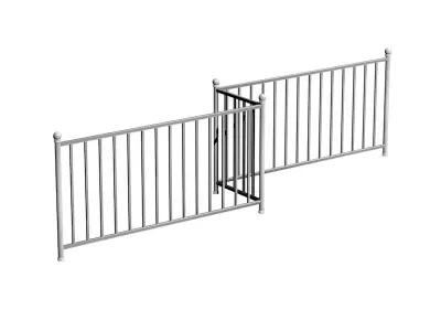 Metallic fence 05 3D model