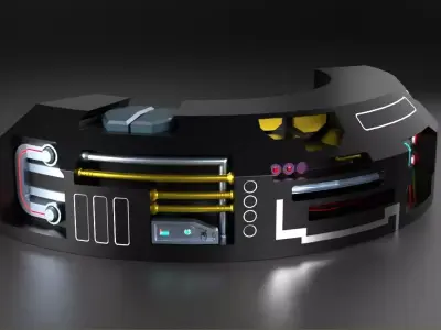 Round Sci-fi spaceship Panel 3D model