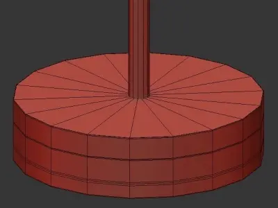 ST001 floor lamp with gold base and shade 3D model