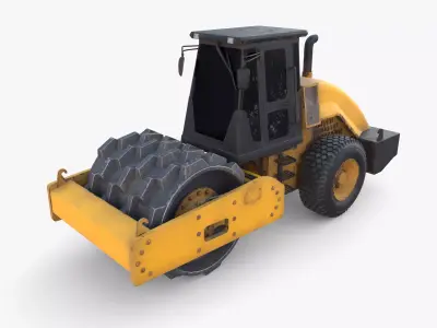 Road roller V4 Low-poly 3D model