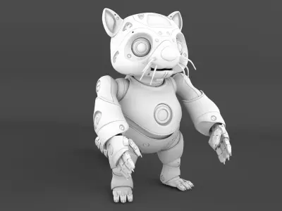 robot racoon 3D model