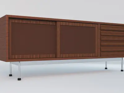 cabinet sideboard with two doors Low-poly 3D model